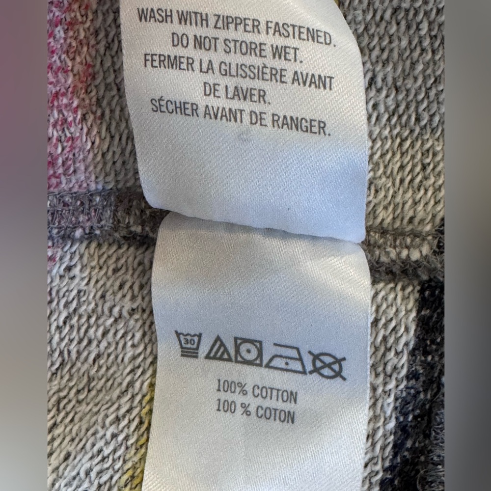 Hudsons Bay Full Zip Jacket Hoodie Sz S French Terry Retro Striped Gray Womens - Picture 15 of 15